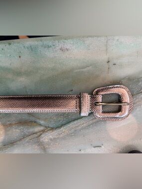 WCM New York Adjustable Genuine Reptile Belt Bronze Metallic S